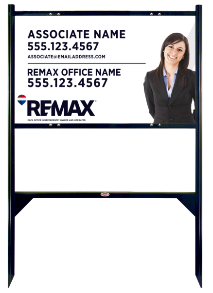 Reflective Angle Iron Frame and Associate Name w Cut Out Photo Sign Panel Unit, 18h x 30w, Steel